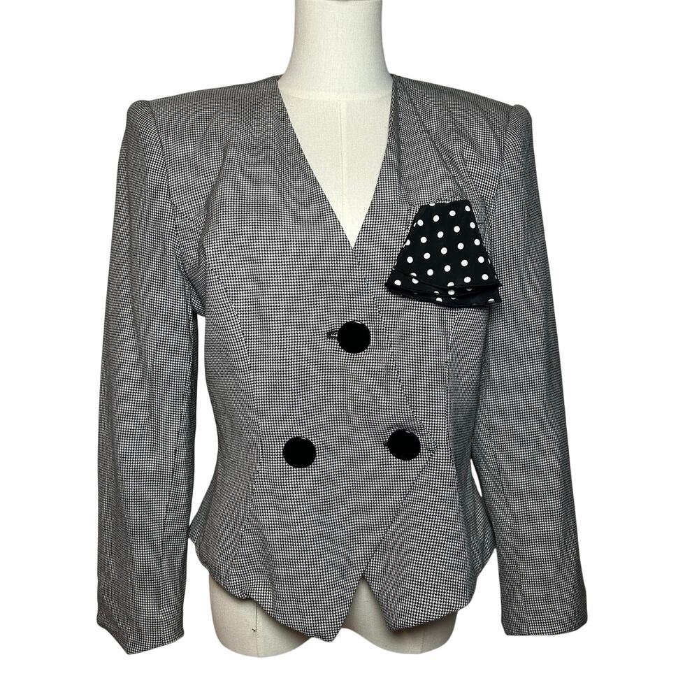 VTG 80s Gray Power Blazer Petite 8 Dark Academia Preppy Minimalism Office Siren